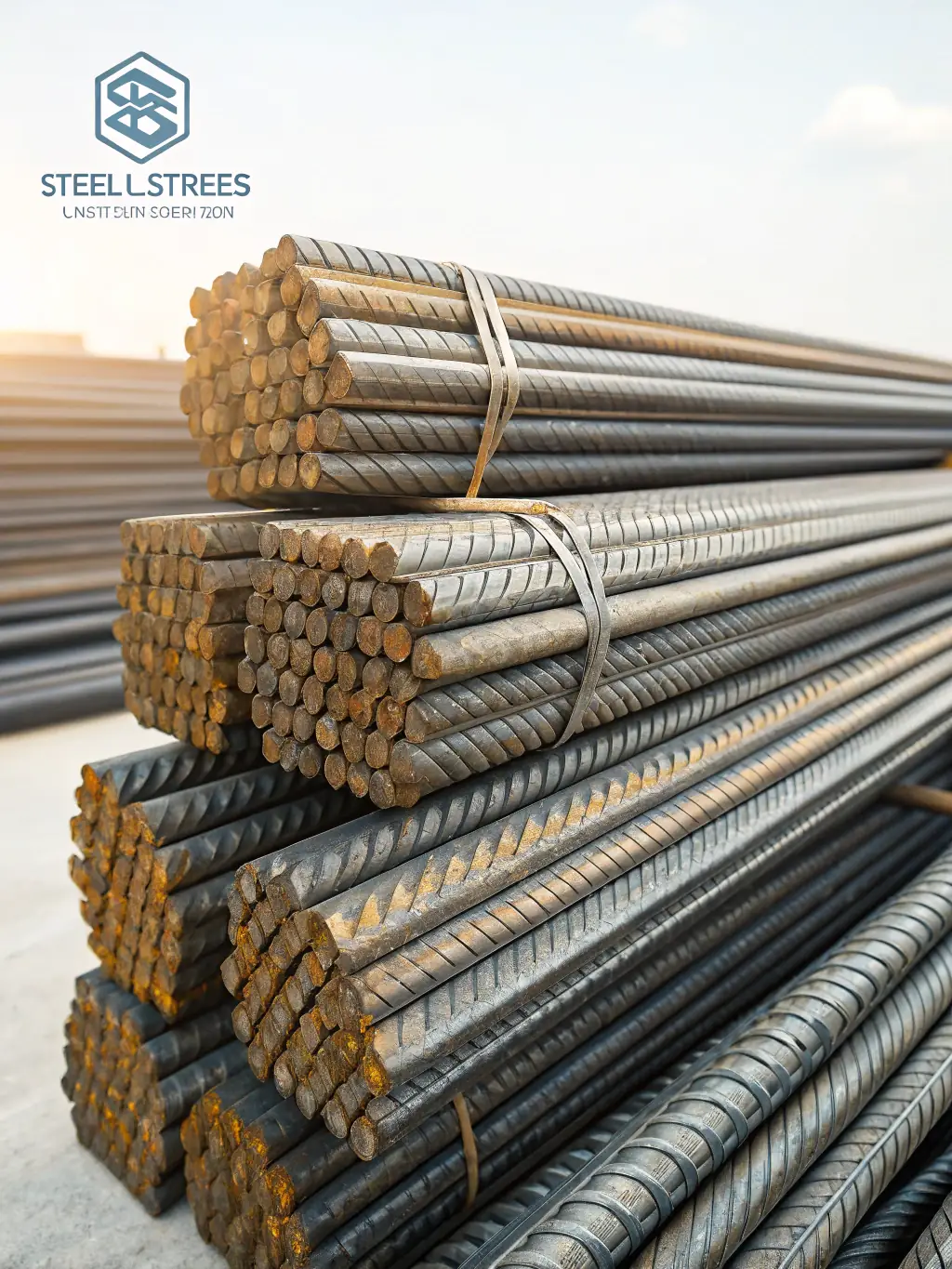A close-up of reinforced steel within an industrial setting, showcasing the robust support for heavy machinery and operations.